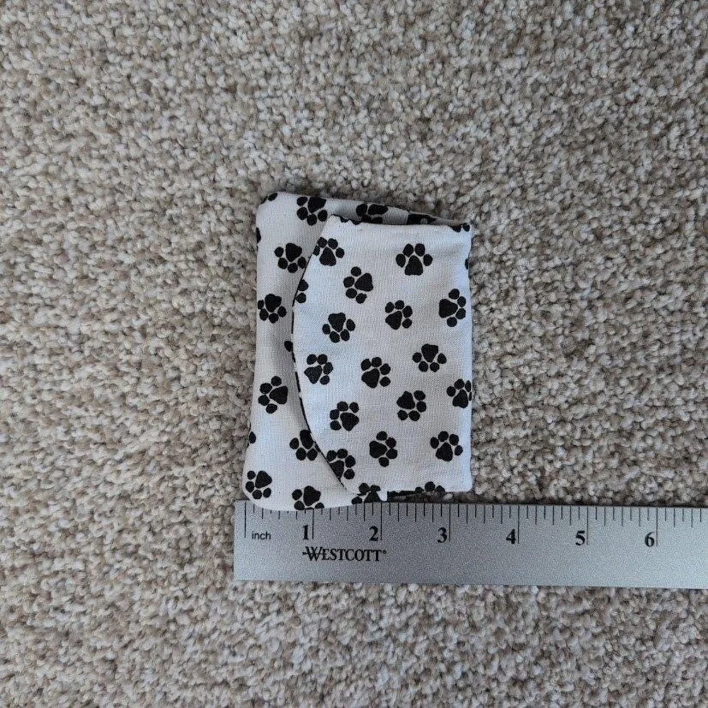 Pocket Wallet Credit‎ Card White Paw Print Polka Dot Small Purse Black White